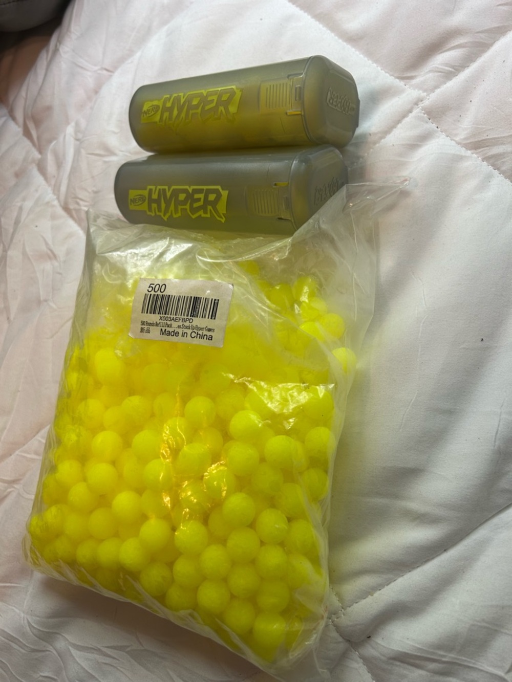 Nerf Hyper Bright Yellow Foam Balls Refill Pack with Hyper Canisters
